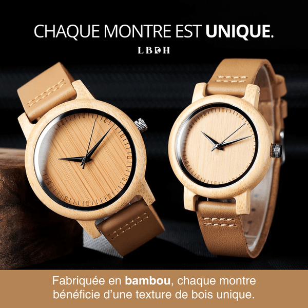 MONTRE EN BOIS DUO HOMME FEMME