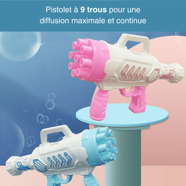 Pistolet a Bulle Electrique Rechargeable/73Trous Bulles Riches/LED