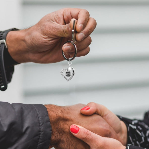 PORTE CLÉ PHOTO PERSONNALISÉ COEUR ET STRASS