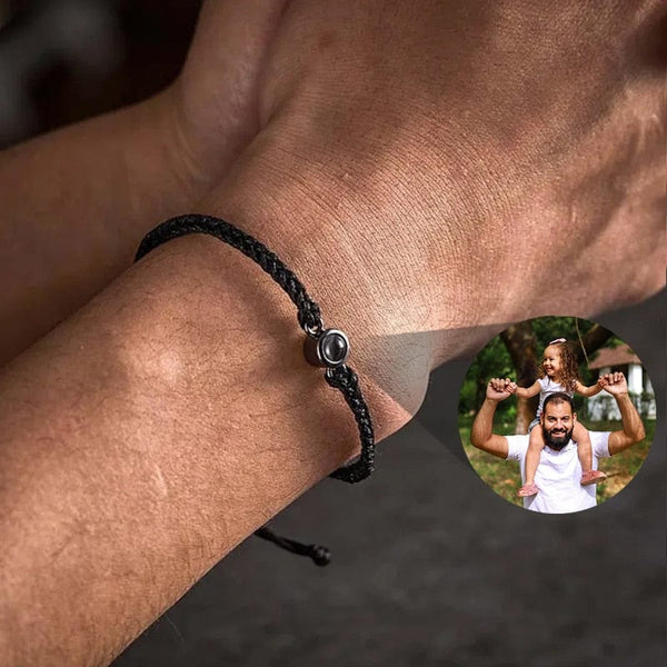 Bracelet homme personnalisé photo classique en acier inoxydable