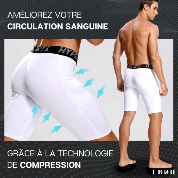 Short de compression pour homme qui améliore la circulation sanguine