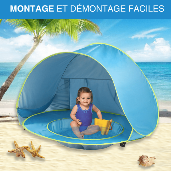 TENTE ANTI UV DE PLAGE POUR BEBE AVEC PISCINE