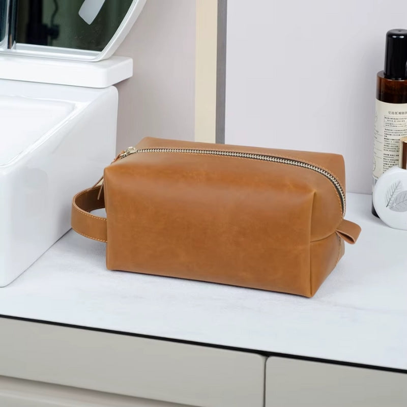 trousse de toilette voyage homme compacte camel format pratique