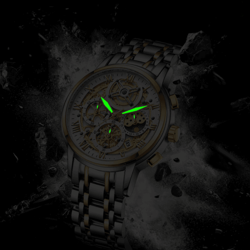 aiguilles de la montre Montre Squelette Chronographe Luxe