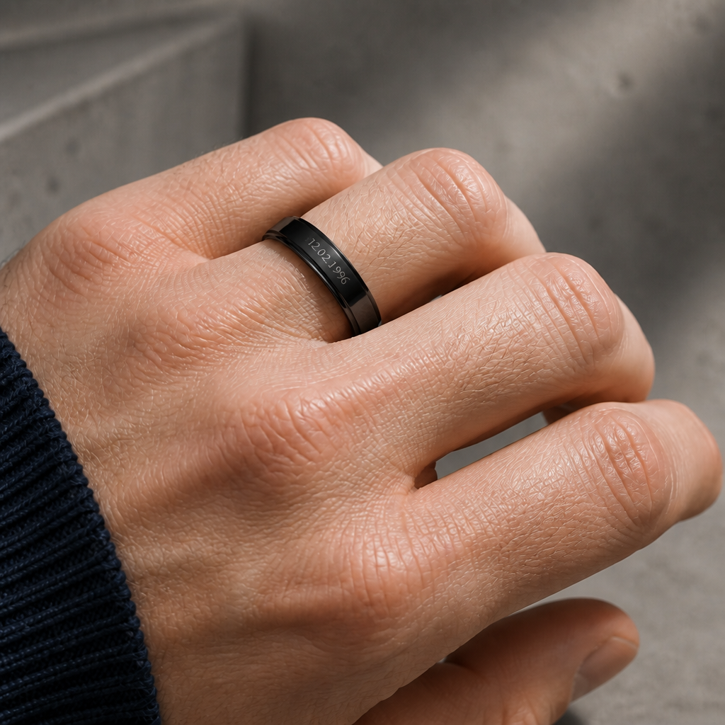 Des Finitions Exemplaires - Bague Homme Personnalisée à Graver, Anneau Tournant