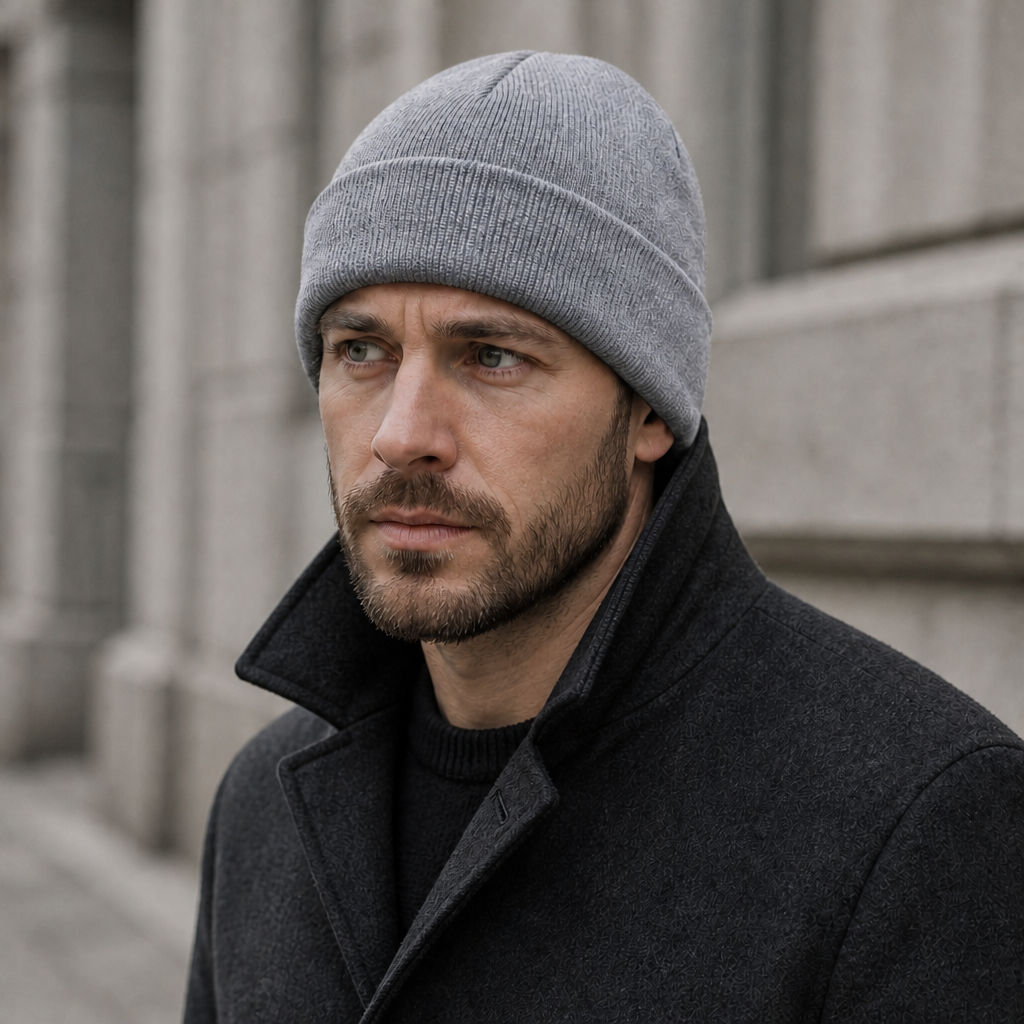 Des Finitions Exemplaires - Bonnet à Revers Homme Beanie Couvrant en Maille Épaisse