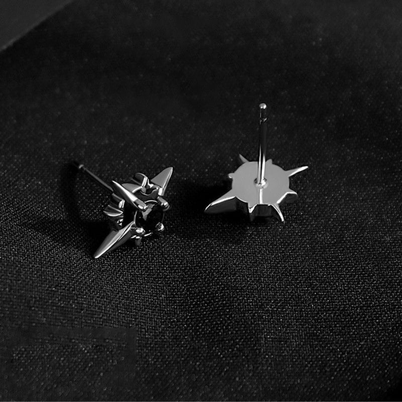 Boucles d'oreilles homme étoile argentées accessoires masculins