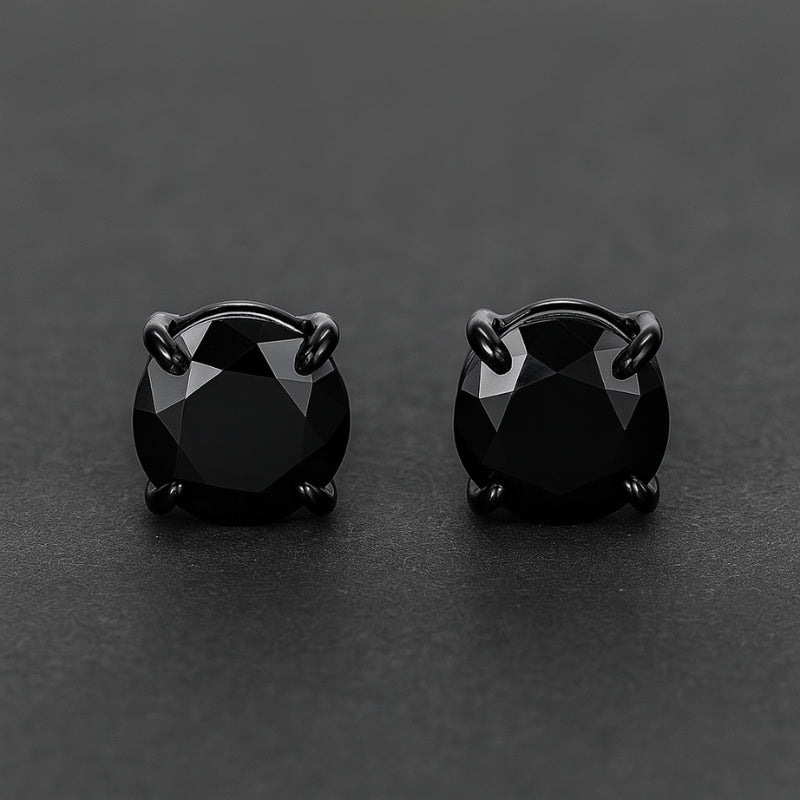Boucles d'oreilles aimant homme diamant noir sans perçage
