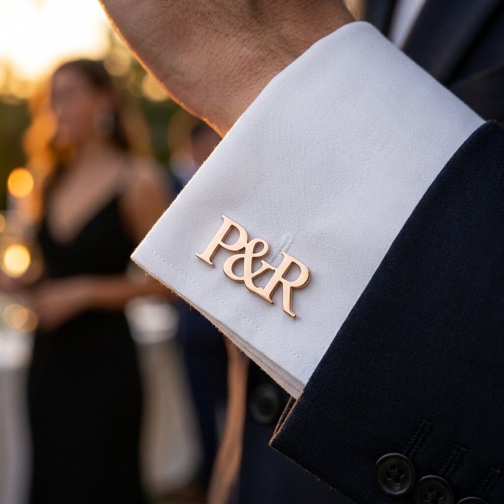 Boutons de manchette mariage personnalisés