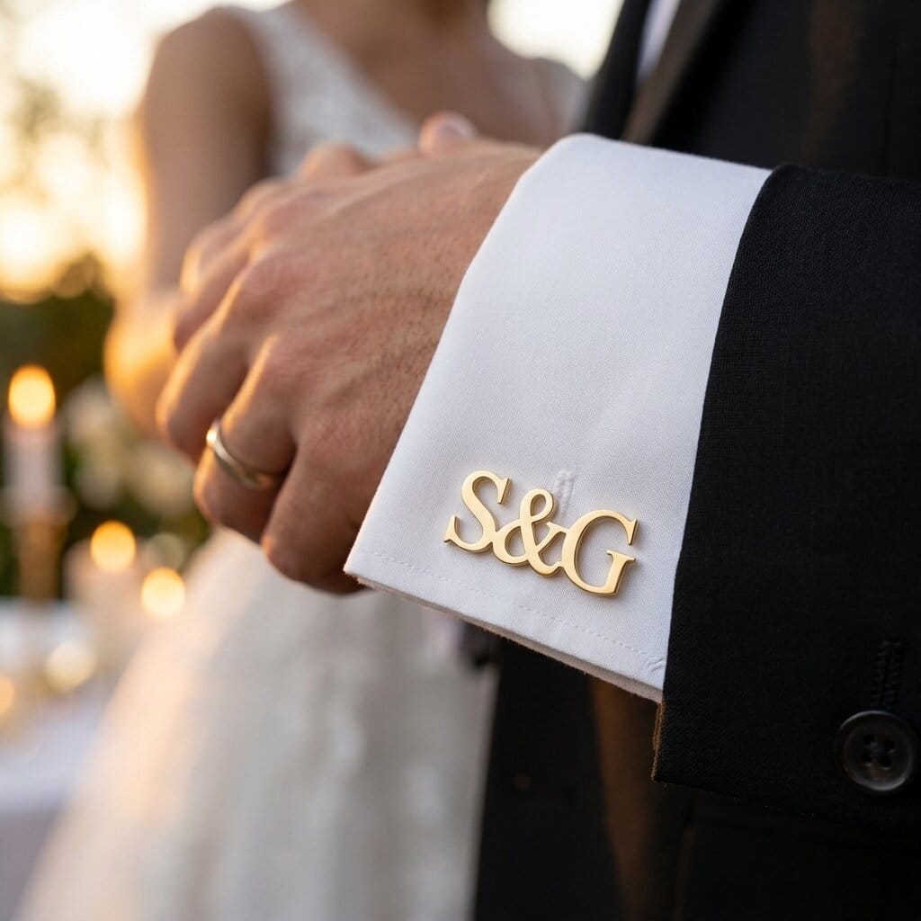 Boutons de manchette mariage personnalisés
