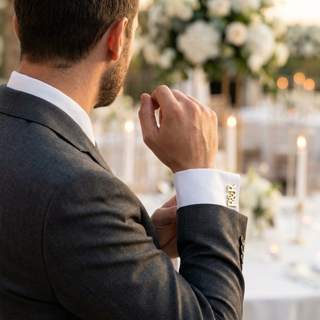 Boutons de manchette mariage personnalisés