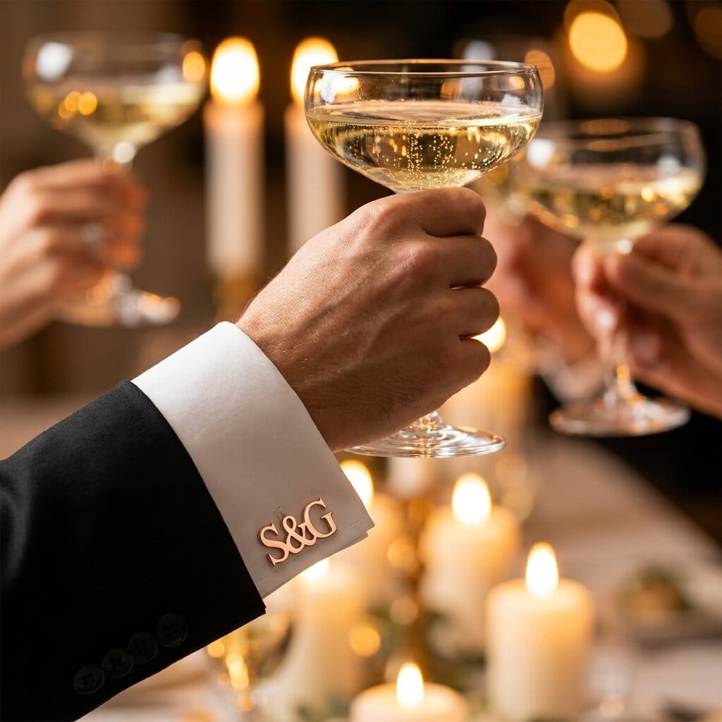 Boutons de manchette mariage personnalisés