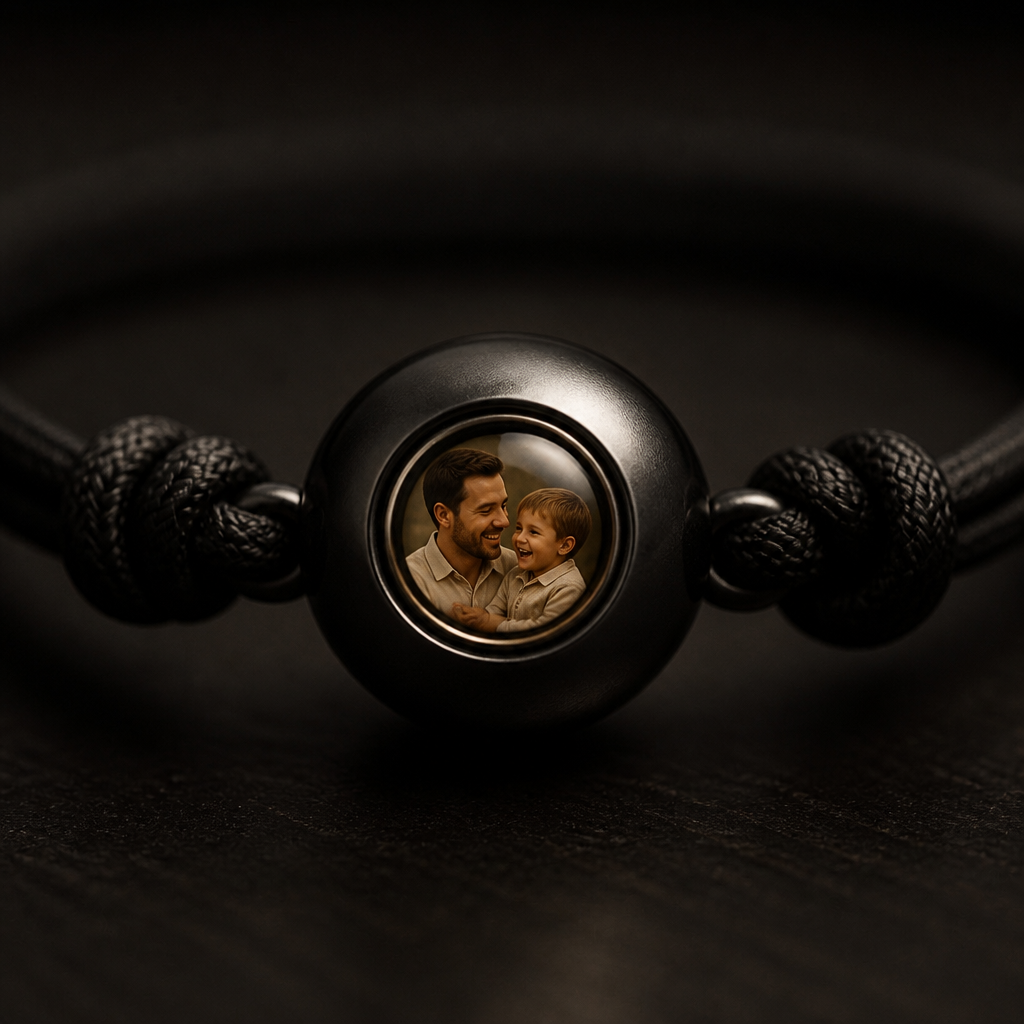 Perle à lentille du bracelet cordon avec la photo visible à l'intérieur