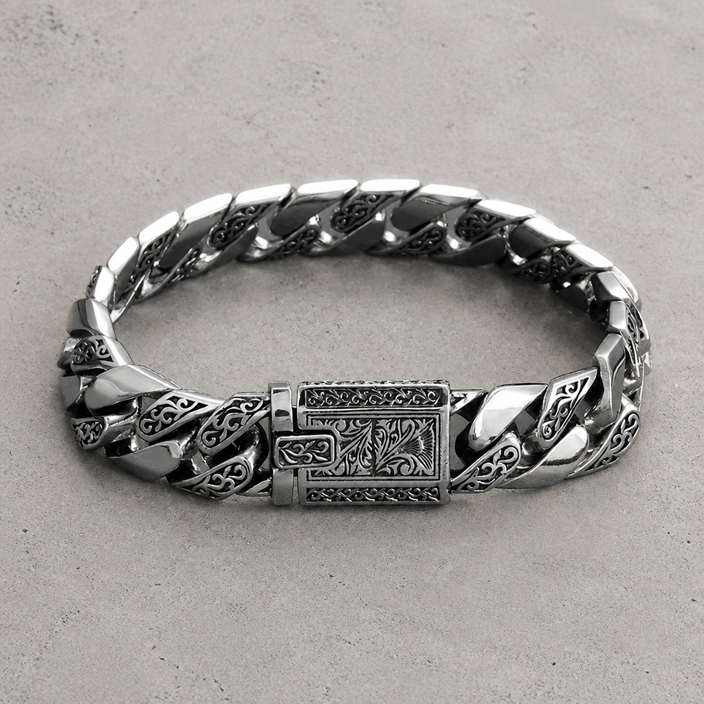 Des Finitions Exemplaires - Bracelet Homme Argent Massif à Grosse Maille de Luxe