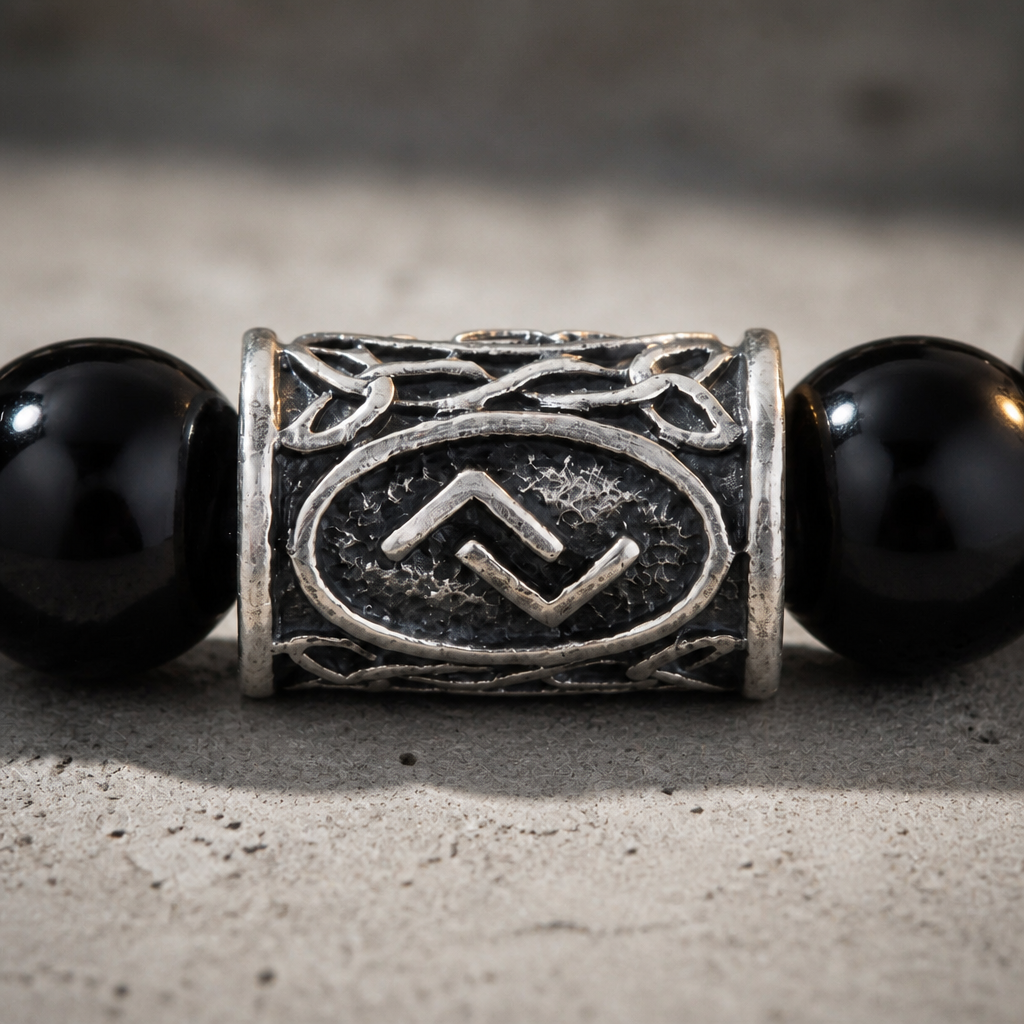 Des Finitions Exemplaires - Bracelet Homme Couleur au Choix, Perles et Runes Vikings