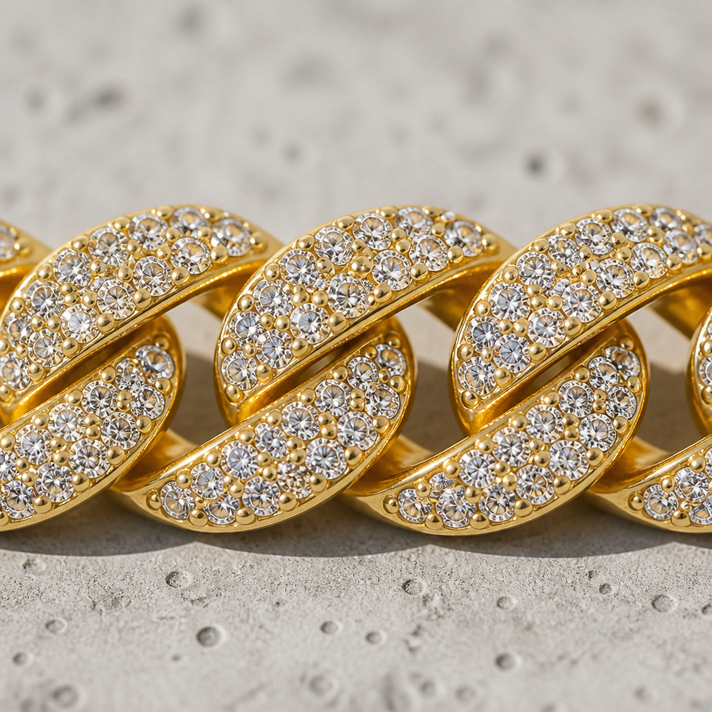 Des Finitions Exemplaires - Bracelet Homme Gros Poignet, Maille Cubaine Double Rang