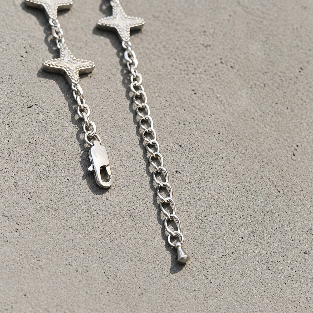 Fermoir mousqueton et chaîne d'extension du bracelet