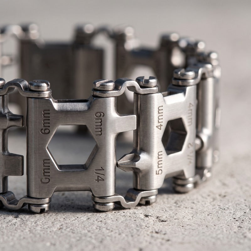 Empreintes six pans du bracelet homme outil et leurs marquages de taille