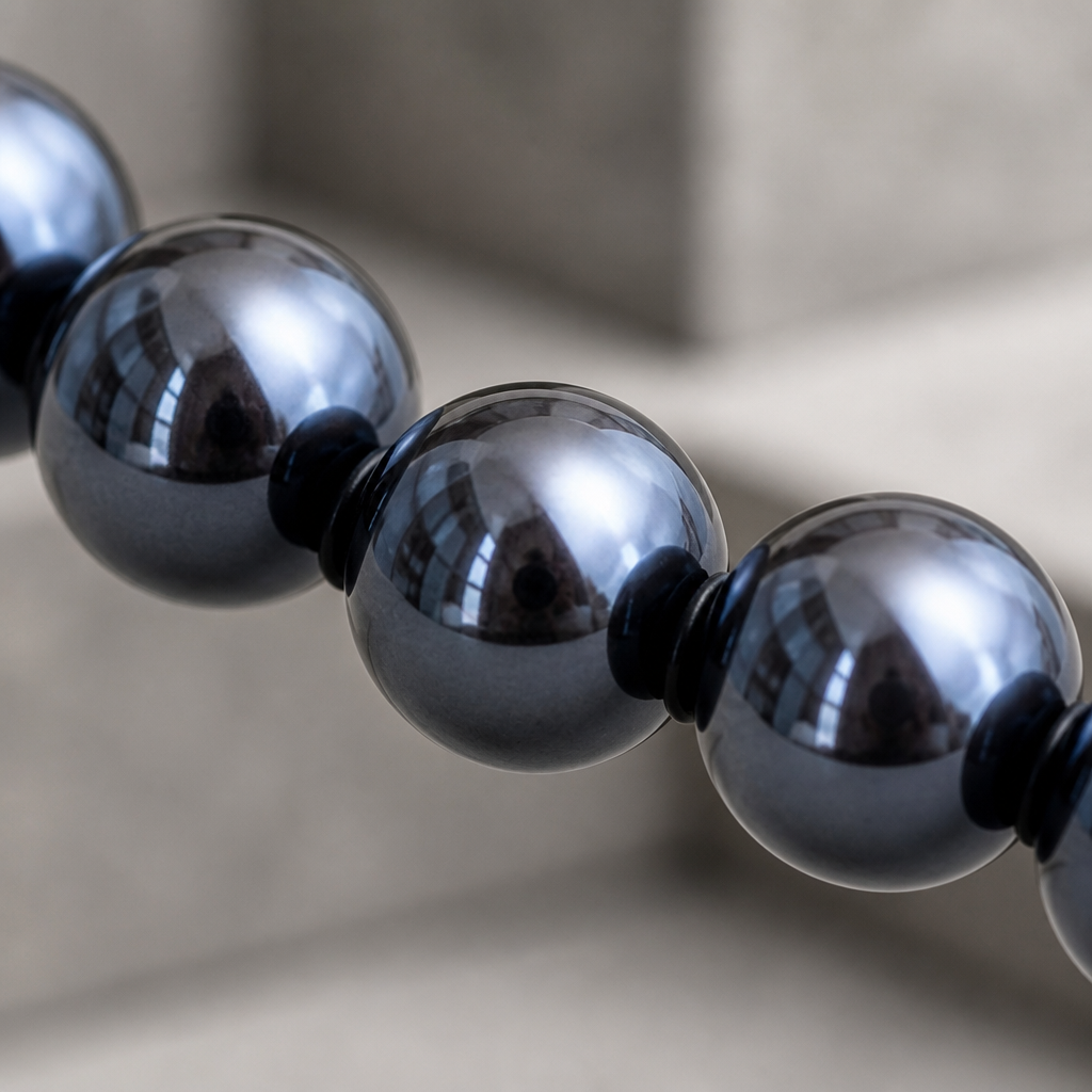 Des Finitions Exemplaires - Bracelet Homme Perles Noires, Diamètre au Choix