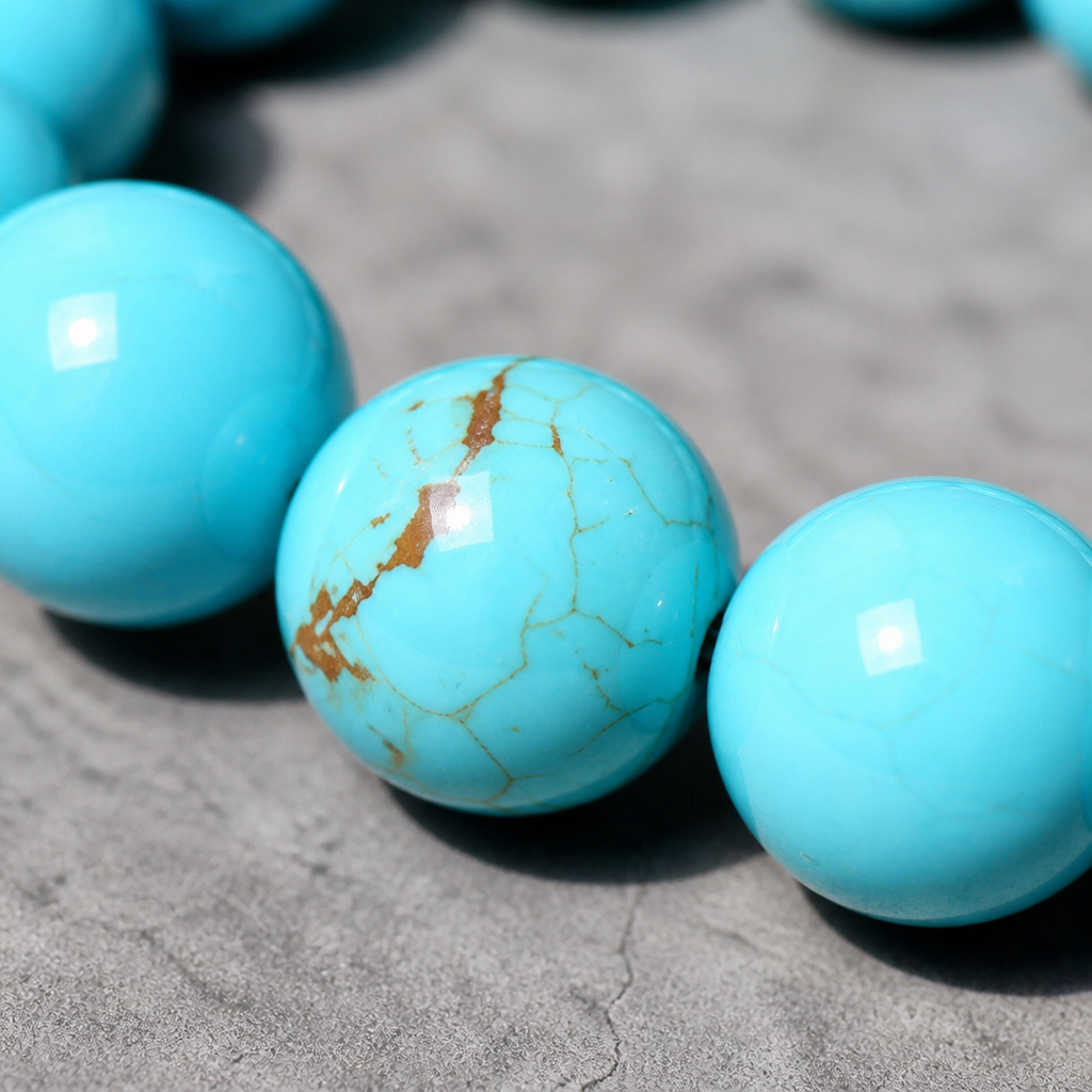 Des Finitions Exemplaires - Bracelet Homme Turquoise, Perles d'Agate Teintée