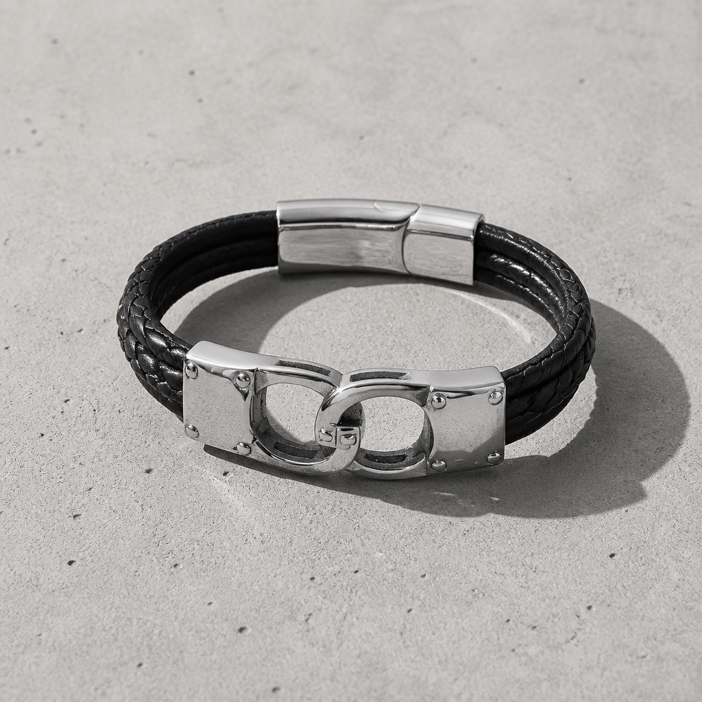 Des Finitions Exemplaires - Bracelet Homme Infini Tressé Noir et Acier Inoxydable