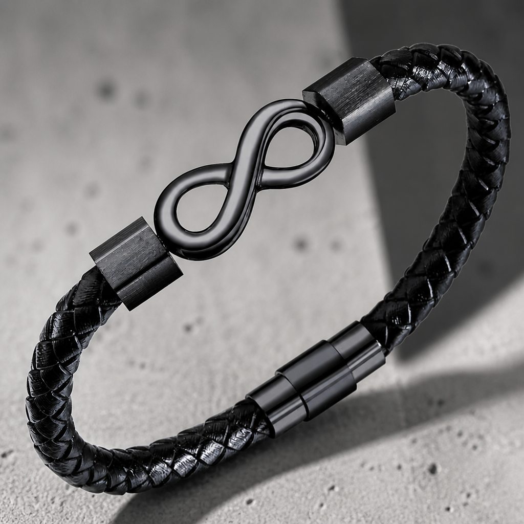 Des Finitions Exemplaires - Bracelet Infinity Homme Tressé en Acier Inoxydable
