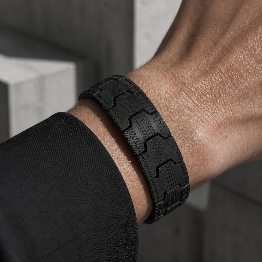 Des Finitions Exemplaires - Bracelet Magnétique Homme à Aimants, Maillons en Croix