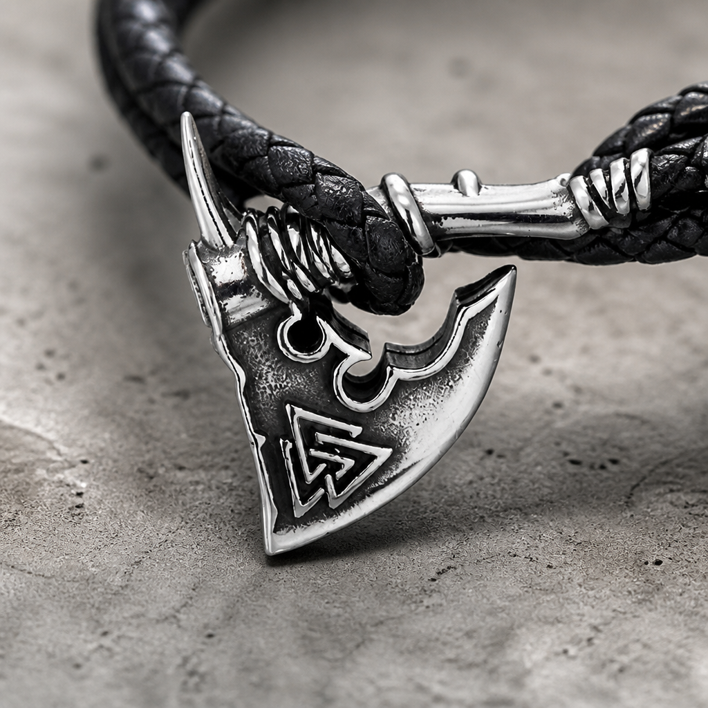Des Finitions Exemplaires - Bracelet Nordique Homme en Cuir Tressé Véritable