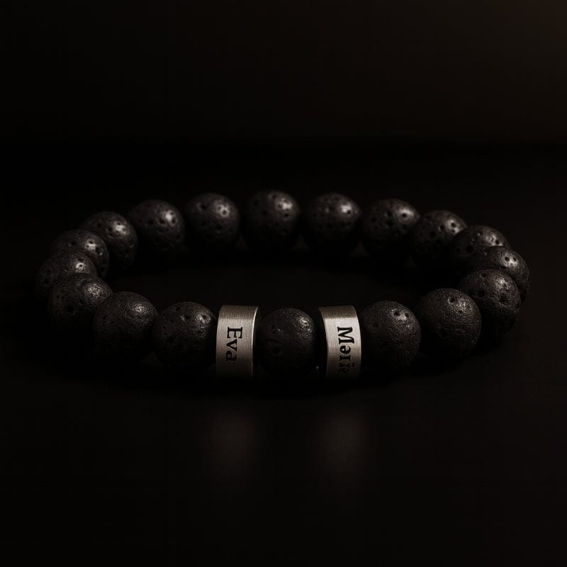Des Finitions Exemplaires - Bracelet Œil de Tigre Homme Personnalisé, Bague à Graver