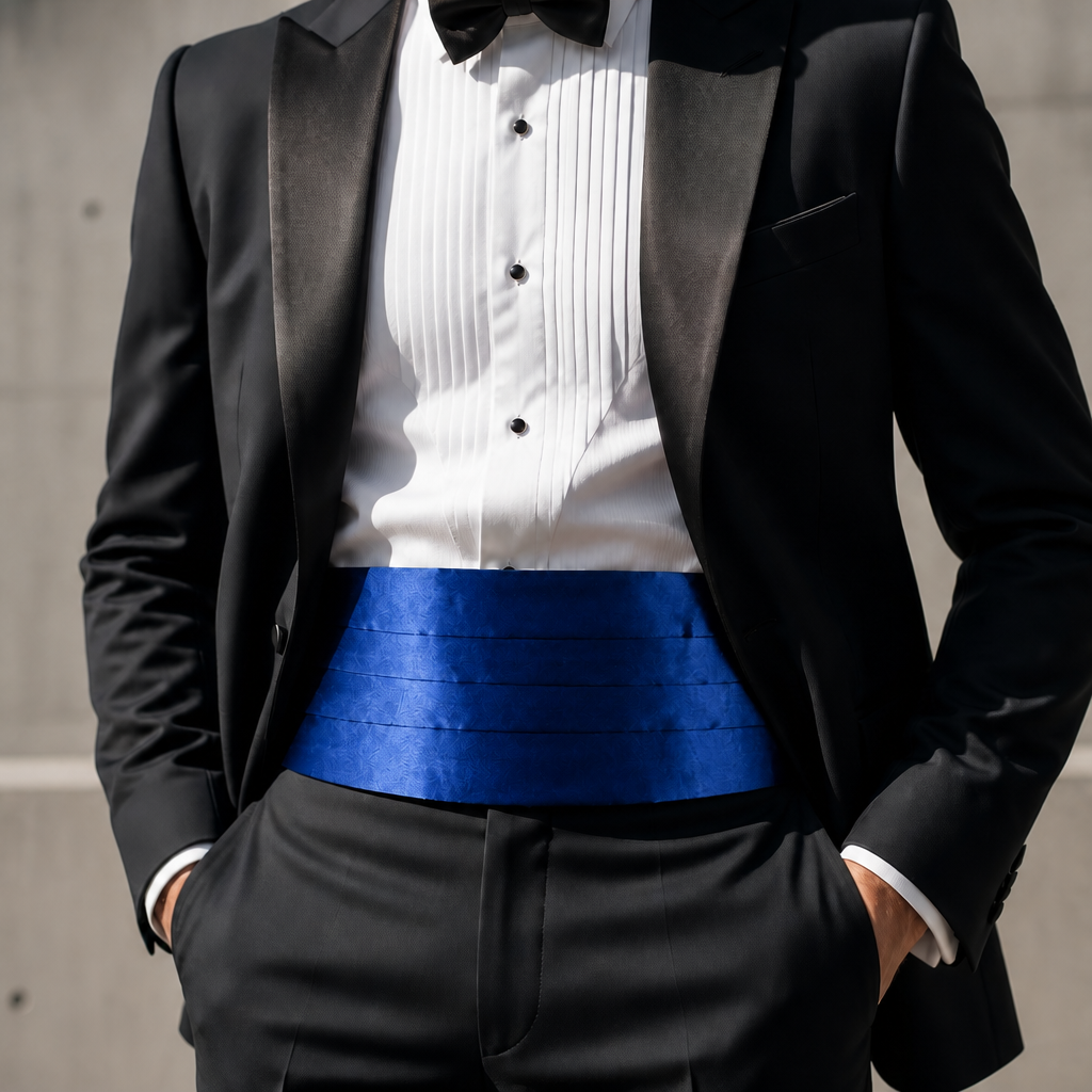 Des Finitions Exemplaires - Ceinture de Smoking Homme en Satin Plissé, Cinq Teintes
