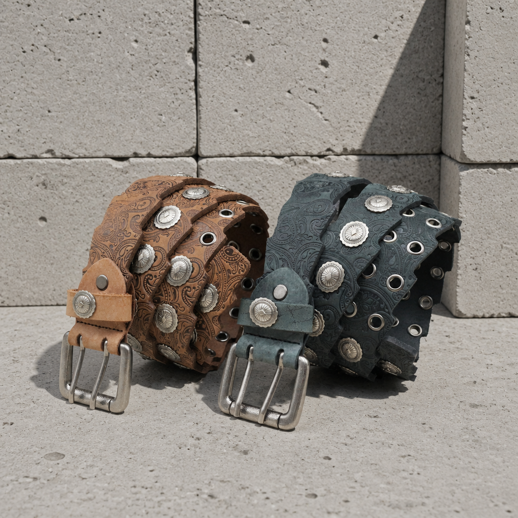 Les deux teintes de la ceinture western homme, camel et gris anthracite