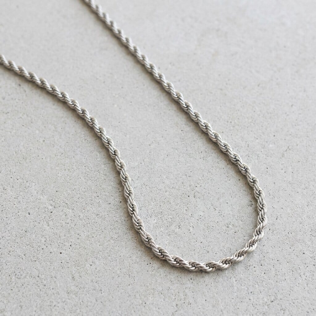 chaine corde fine homme argent acier inoxydable
