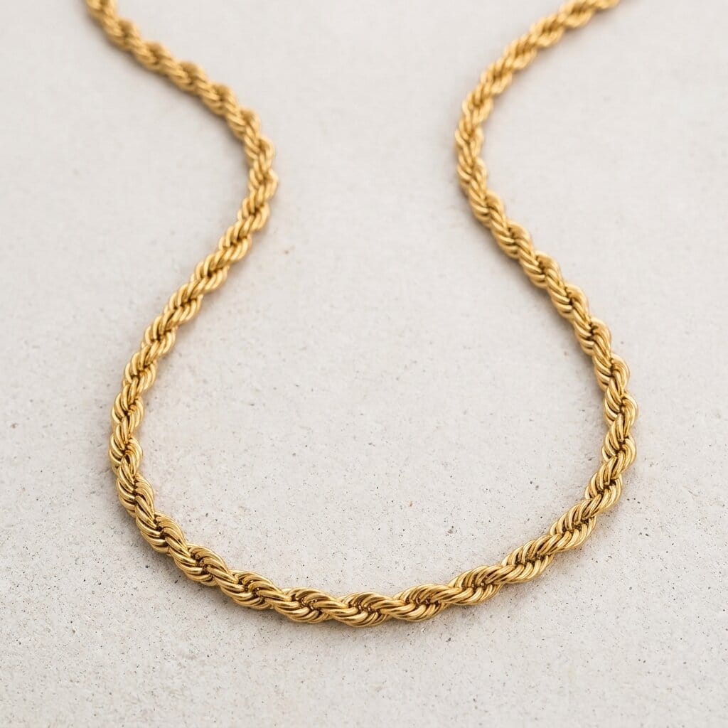 chaine corde or homme acier inoxydable