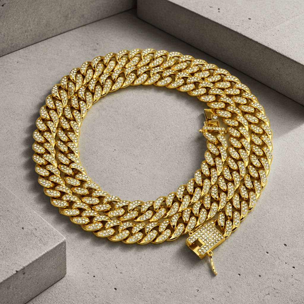 chaine diamant homme grosse maille or 8 mm