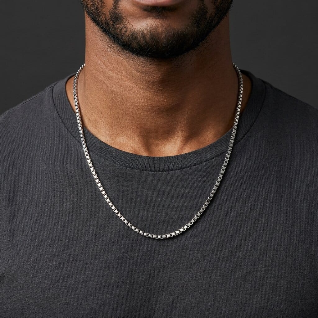 chaine fine homme argent acier inoxydable