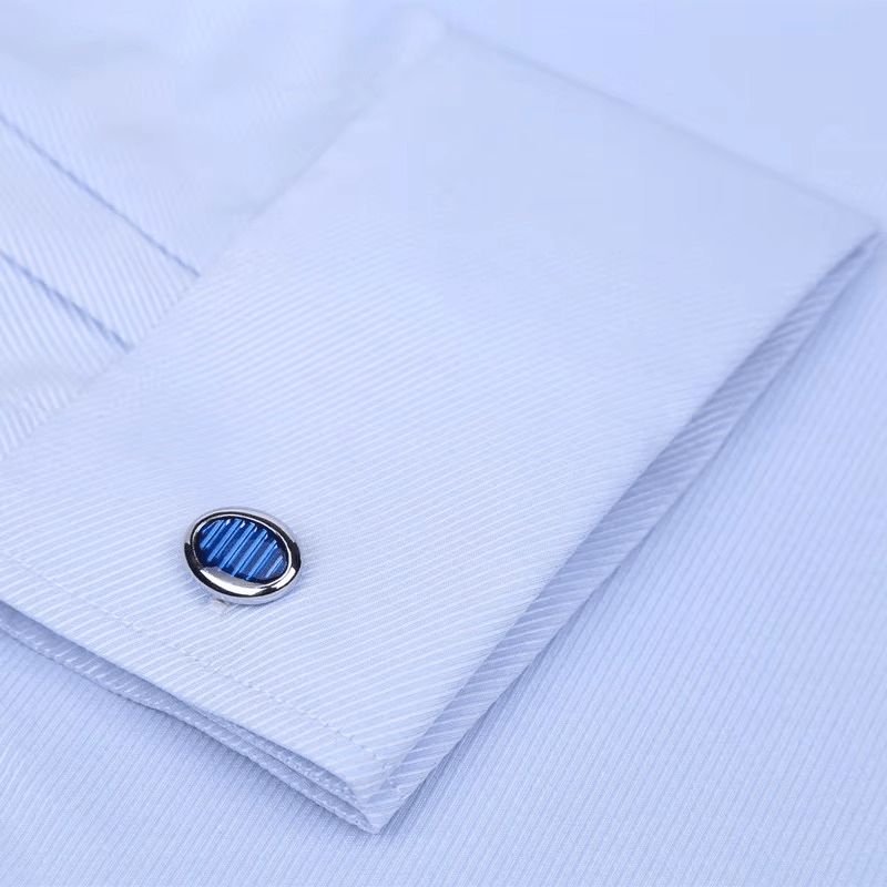 bouton de manchette bleu et argent