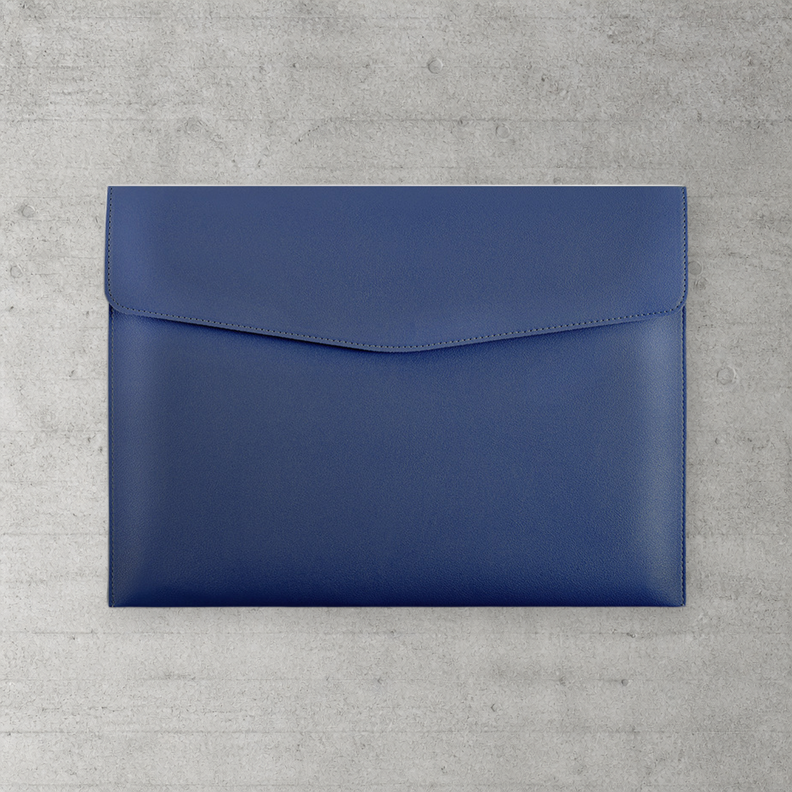 Chemise porte-document A4 en simili cuir bleu marine, format enveloppe 33 x 24 cm
