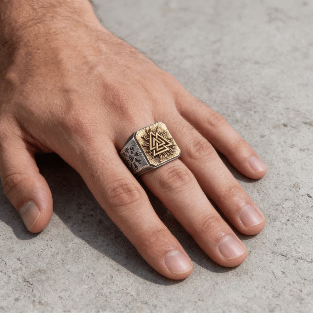 Chevalière pour homme viking argent 925 bague