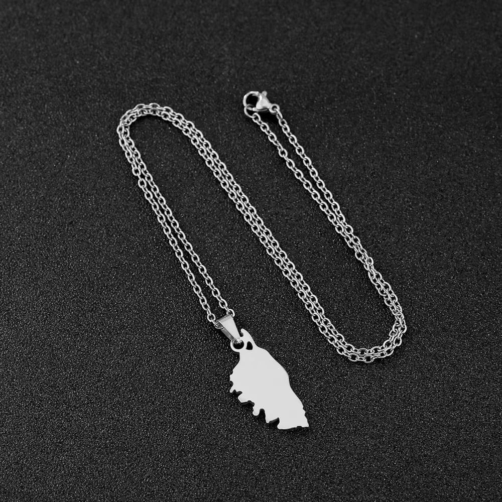 collier homme pendentif corse argent acier inox