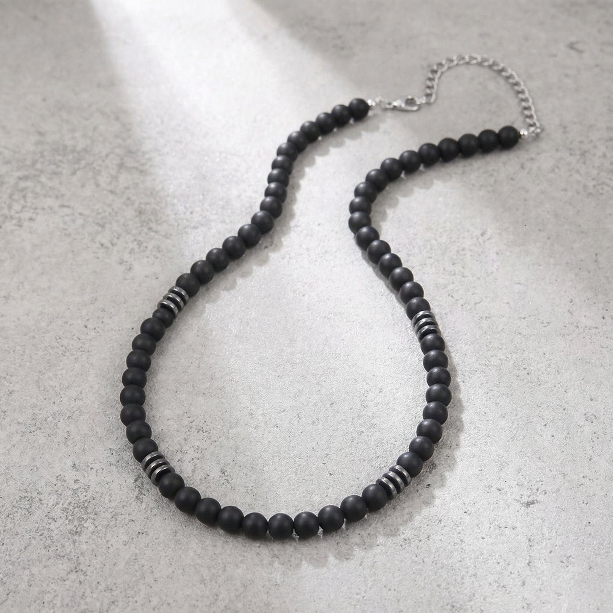 collier homme perle noir 