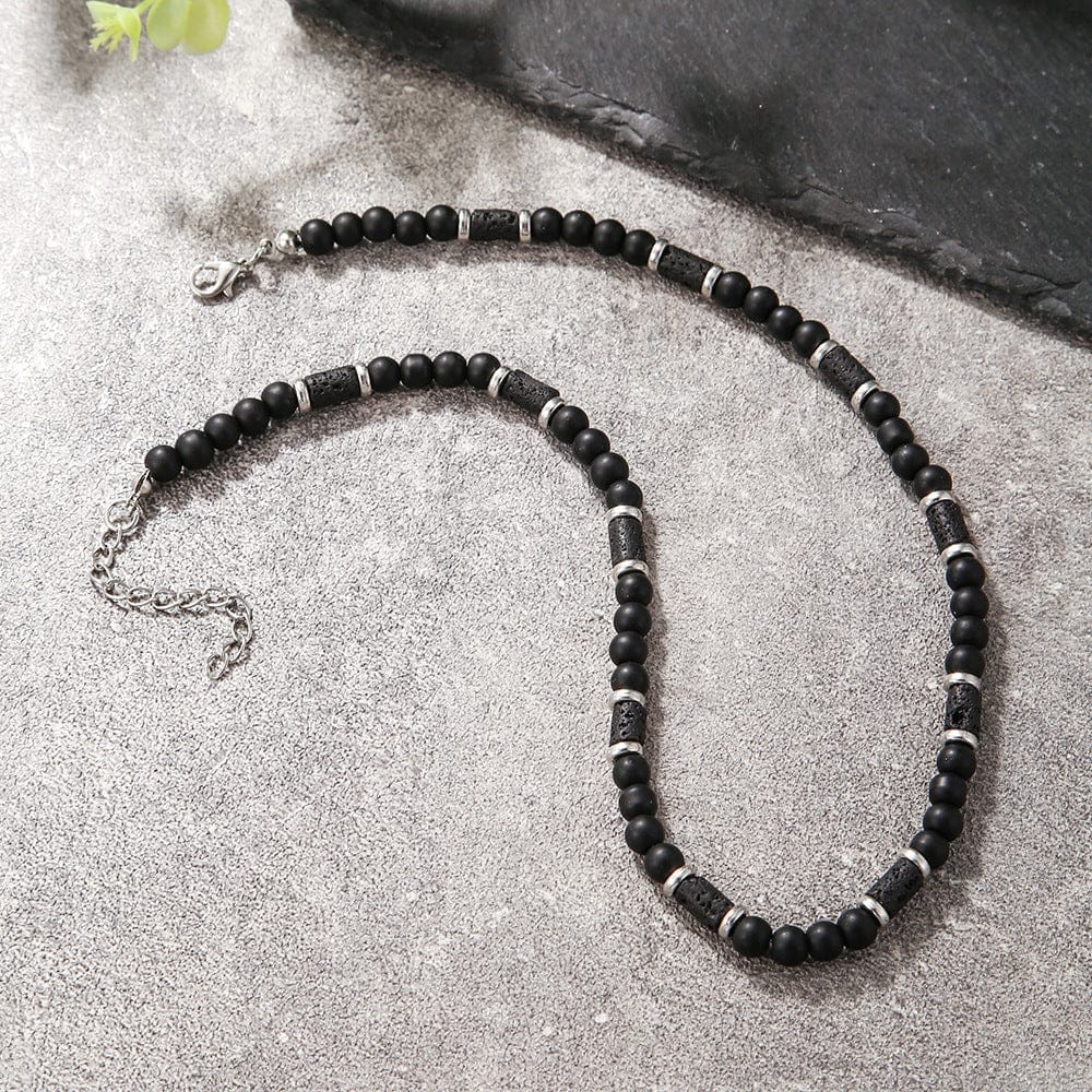 collier homme noir