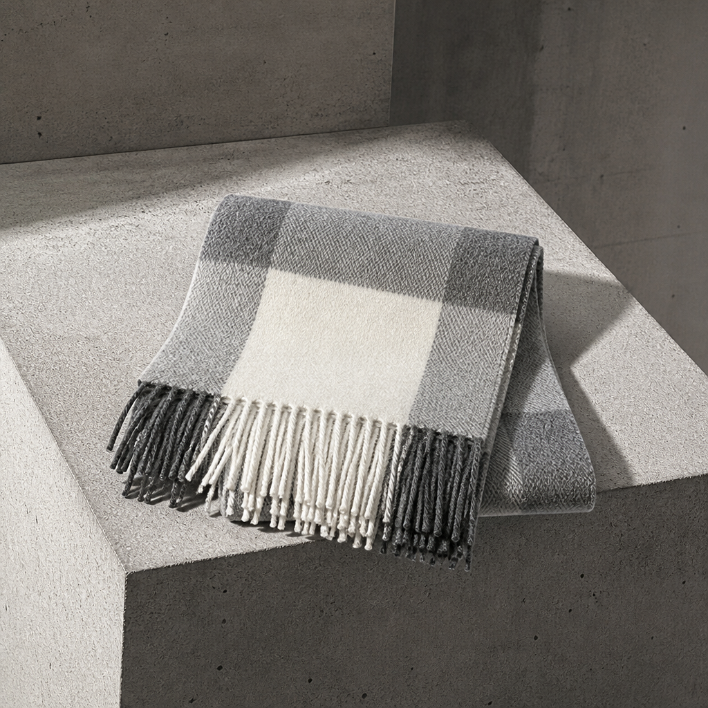 Écharpe Coton et Laine Homme, coloris gris