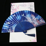 EVENTAIL JAPONAIS BLEU PAPILLONS