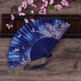 EVENTAIL JAPONAIS BLEU PAPILLONS