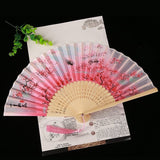 EVENTAIL JAPONAIS PLIANT ROSE CERISIER