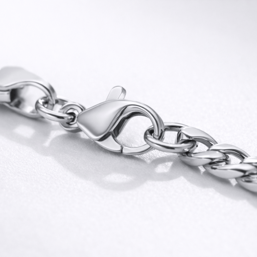 Gourmette enfant argent fermoir mousqueton acier inoxydable