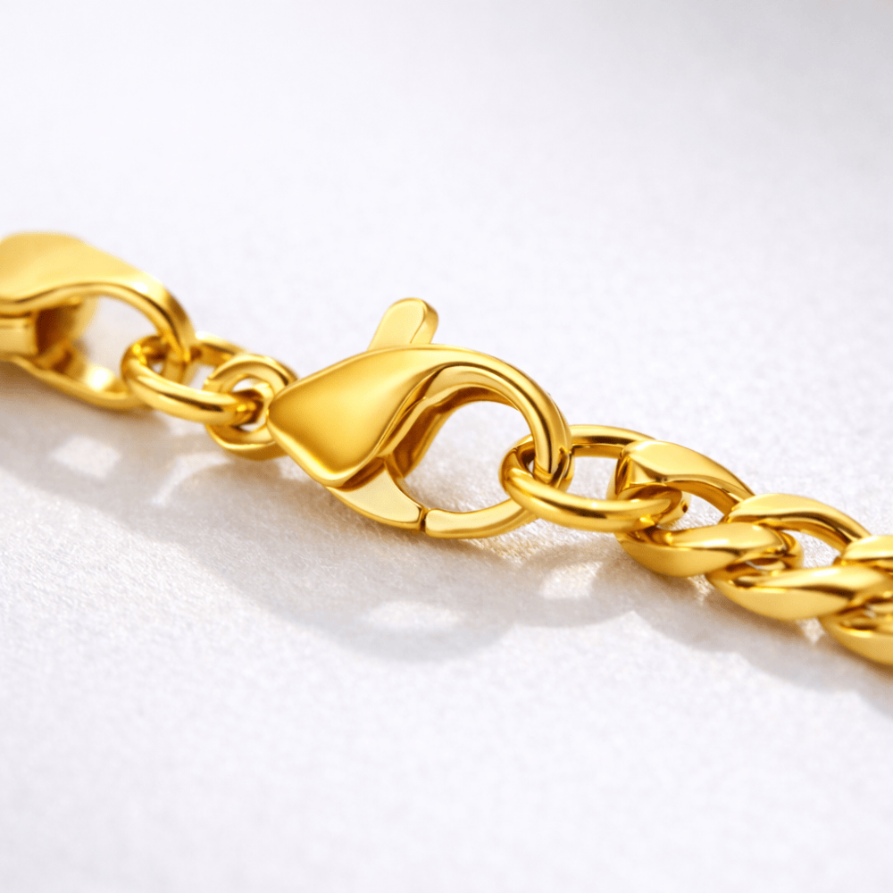 Gourmette enfant or fermoir mousqueton acier inoxydable