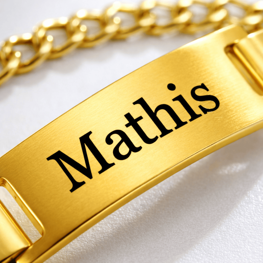 Gourmette enfant personnalisée or gravure prénom acier