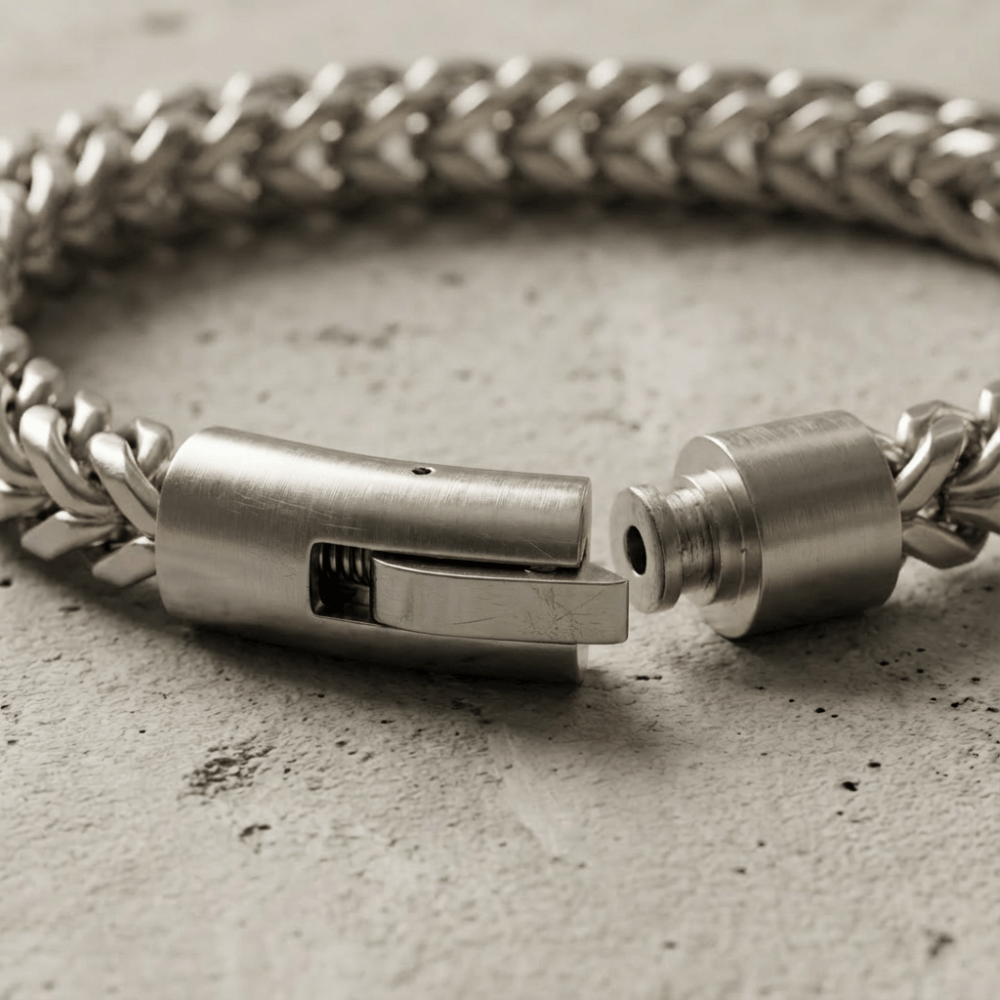 Des Finitions Exemplaires - Gourmette Homme Luxe Bracelet Maille Franco Acier