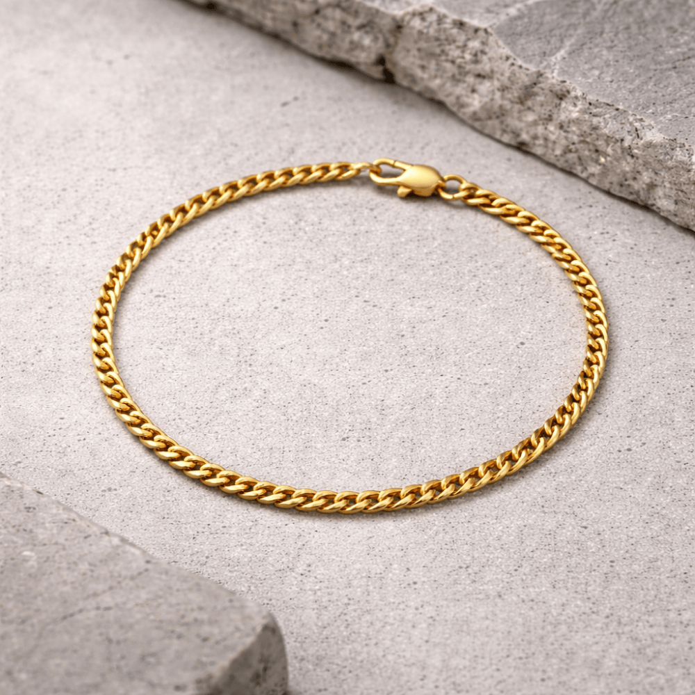 Gourmette homme fine or acier inoxydable